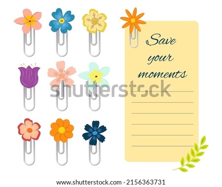 Paper clip with flower drawing
