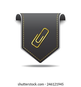 Paper Clip golden Vector Icon Design