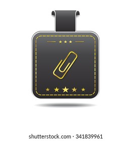 Paper Clip golden Vector Icon Design
