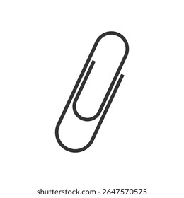 Paper clip graphic icon. Paper clip isolated sign on white background. Vector illustration 