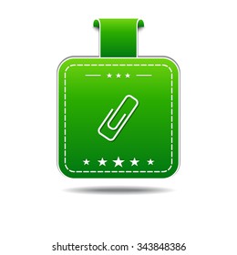 Paper Clip Green Vector Icon Design