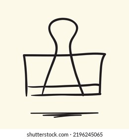 Paper clip. Hand drawn vector illustration.