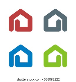 Paper Clip Home Logo Template Illustration Design Illustration Design. Vector EPS 10.