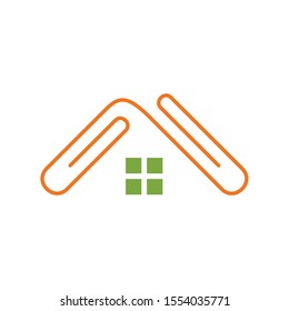 Logotipo de la casa de clip - vector
