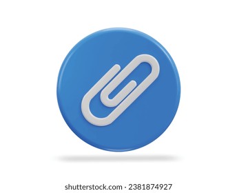 paper clip icon 3d rendering
