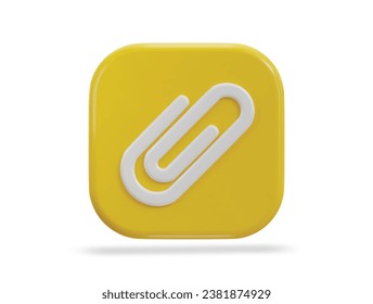 representación 3d del icono del clip de papel