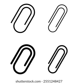 Büroklammersymbol. Fügen Sie Anhang, Büroklammer, Vektorsymbol im Linienstil-Design für Website, App, UI, einzeln auf weißem Hintergrund.