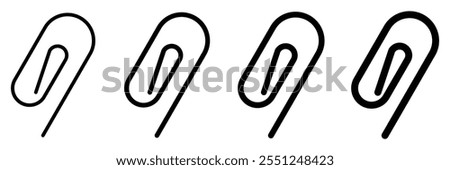 Paper clip icon. Add attachment, paper clip vector icon in line style design for website, app, UI, isolated on white background.