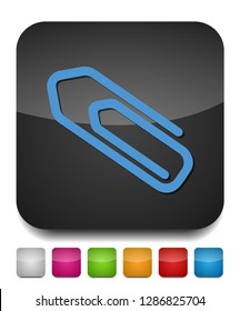 Paper clip icon - attach paper tool, office paperclip symbol