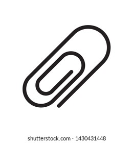 Paper clip icon. Black. Vector illustration