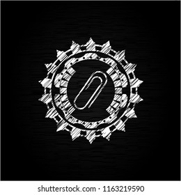 paper clip icon with chalkboard texture