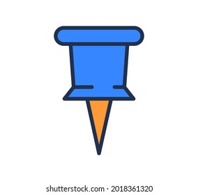 paper clip icon in color. Vector illustration. Orange leaf icon. School icon concept.