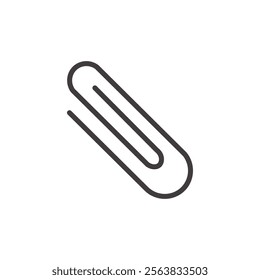 Paper Clip Icon Depicting a Stationery Item in Black and White