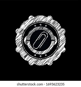 paper clip icon drawn on a chalkboard