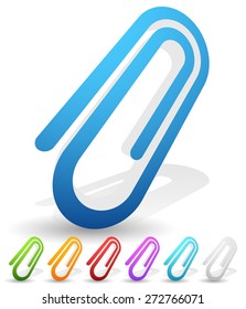Paper clip, clip icon, element. Vector Illustration