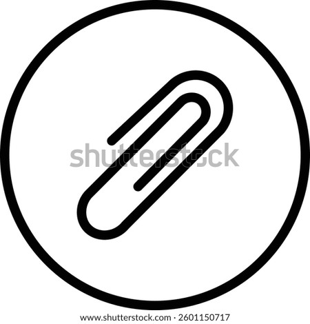 Paper clip icon. File Attachment, Paperclip line style isolated on transparent background. Stationery element. Attach link sign button. Paperclip outline vector icon with editable stroke.
