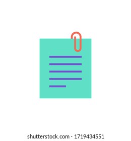 paper clip icon flat design vector. isolated on white background