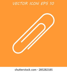 Paper clip icon. Flat design style. EPS
