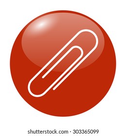 Paper clip icon. Flat design style. EPS
