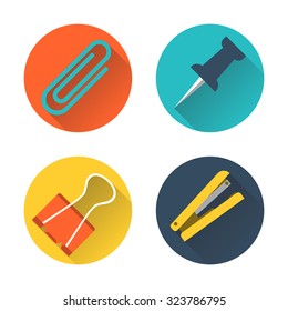 paper clip icon. Flat design. Vector illustration