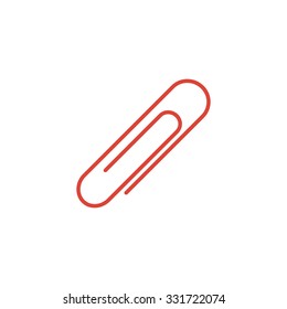 Paper clip icon. Flat design style. EPS