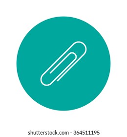 Paper clip icon. Flat design style. EPS