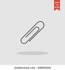 Paper clip icon. Flat design style. EPS