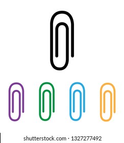 Paper clip icon flat isolated on white background for web,  app, UI vector illustration eps 10