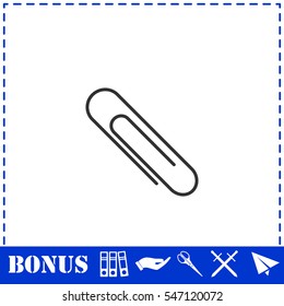 Paper clip icon flat. Simple vector symbol and bonus icon