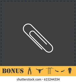 Paper clip icon flat. Simple vector symbol and bonus icon