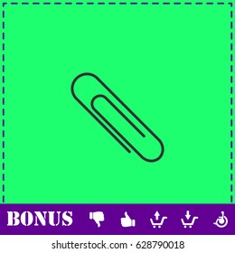 Paper clip icon flat. Simple vector symbol and bonus icon