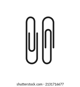 Paper Clip Icon. Paper Clip flat style isolated on a white background - stock vector.