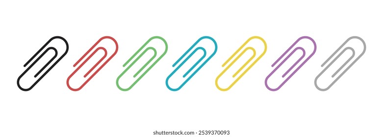 Paper clip icon in flat style. Office attachment vector illustration on isolated background. Stationery sign business concept.