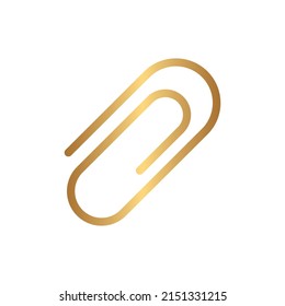 Paper clip icon with gold gradient