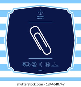 Paper clip icon. Graphic elements for your design