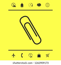 Paper clip icon. Graphic elements for your design