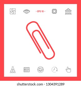 Paper clip icon. Graphic elements for your design