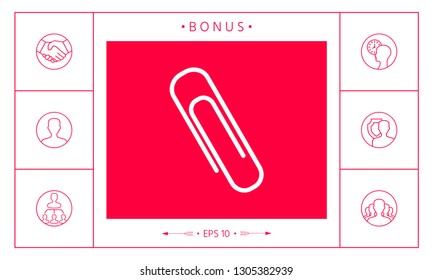 Paper clip icon. Graphic elements for your design