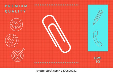 Paper clip icon. Graphic elements for your design