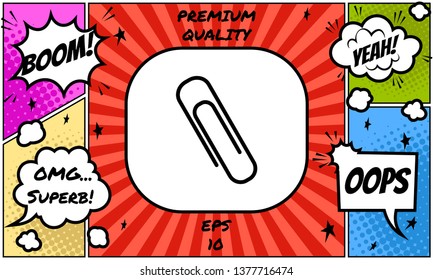 Paper clip icon. Graphic elements for your design