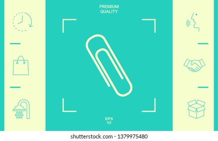 Paper clip icon. Graphic elements for your design