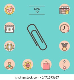Paper clip icon. Graphic elements for your design