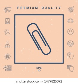Paper clip icon. Graphic elements for your design