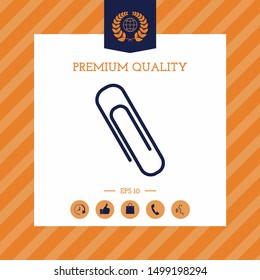 Paper clip icon. Graphic elements for your design