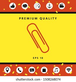 Paper clip icon. Graphic elements for your design