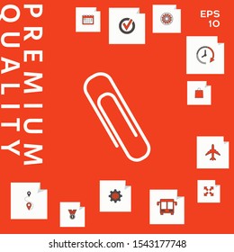Paper clip icon. Graphic elements for your design