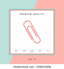Paper clip icon. Graphic elements for your design