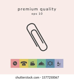 Paper clip icon. Graphic elements for your design