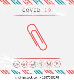 Paper clip icon. Graphic elements for your design
