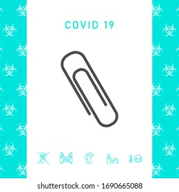 Paper clip icon. Graphic elements for your design